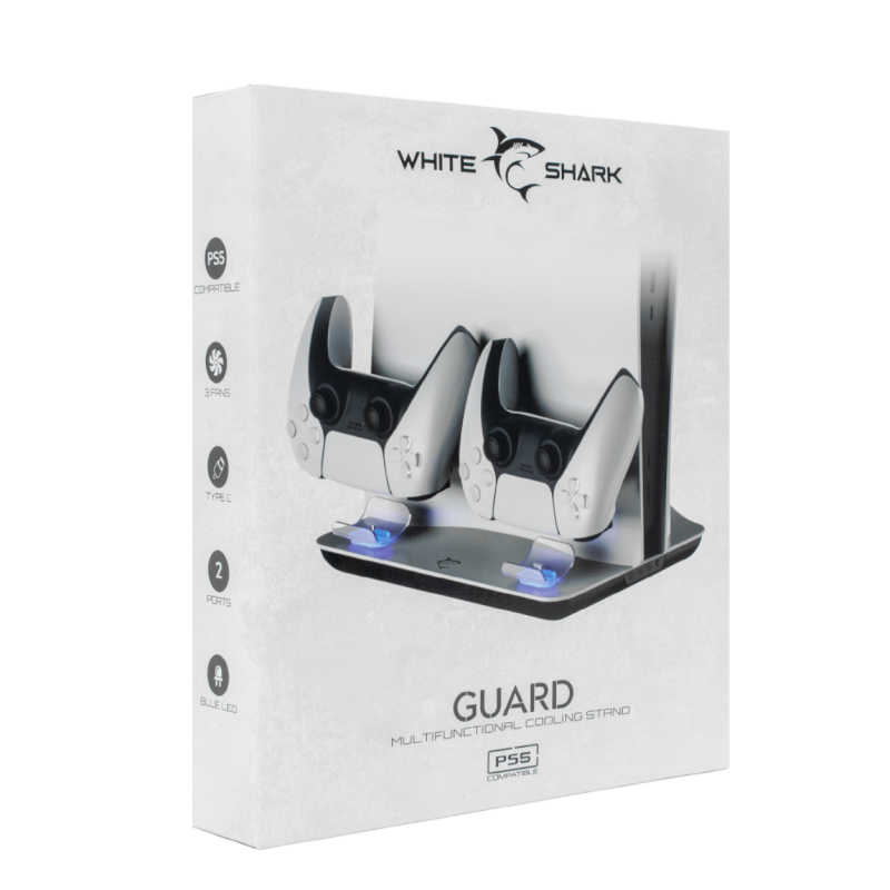 White Shark PS5 RASHLADNI STALAK + 2 STALAK ZA PUNJENJE PS5 GUARD - Slika 3