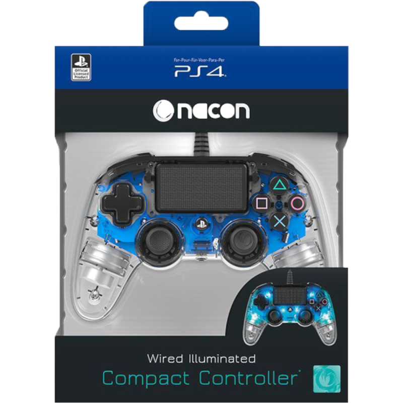 Bigben Wired Nacon Controller PS4/PC 3m kabel Prozirni Plavi - Slika 2