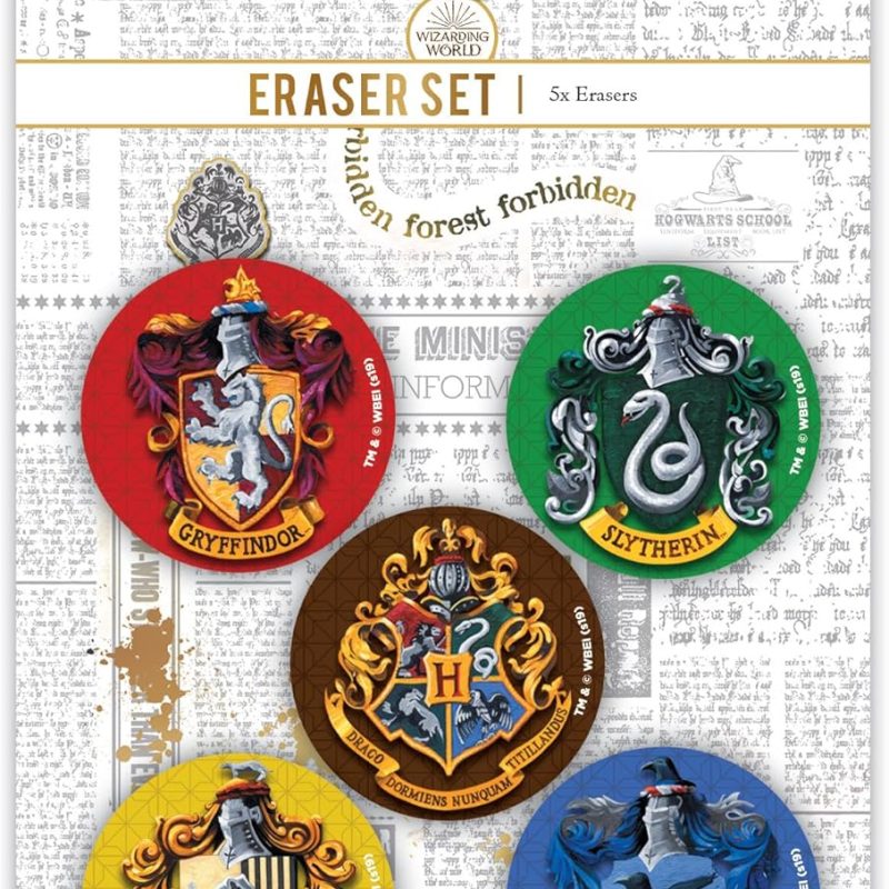 PYRAMID HARRY POTTER COLOURFUL CREST ERASER SET 5 PACK