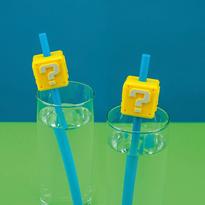 PALADONE Super Mario question block straw set