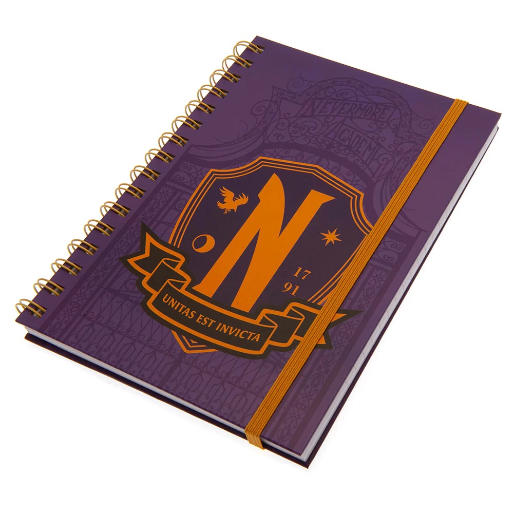PYRAMID WEDNESDAY (NEVERMORE SHIELD) A5 WIRO NOTEBOOK - Slika 2