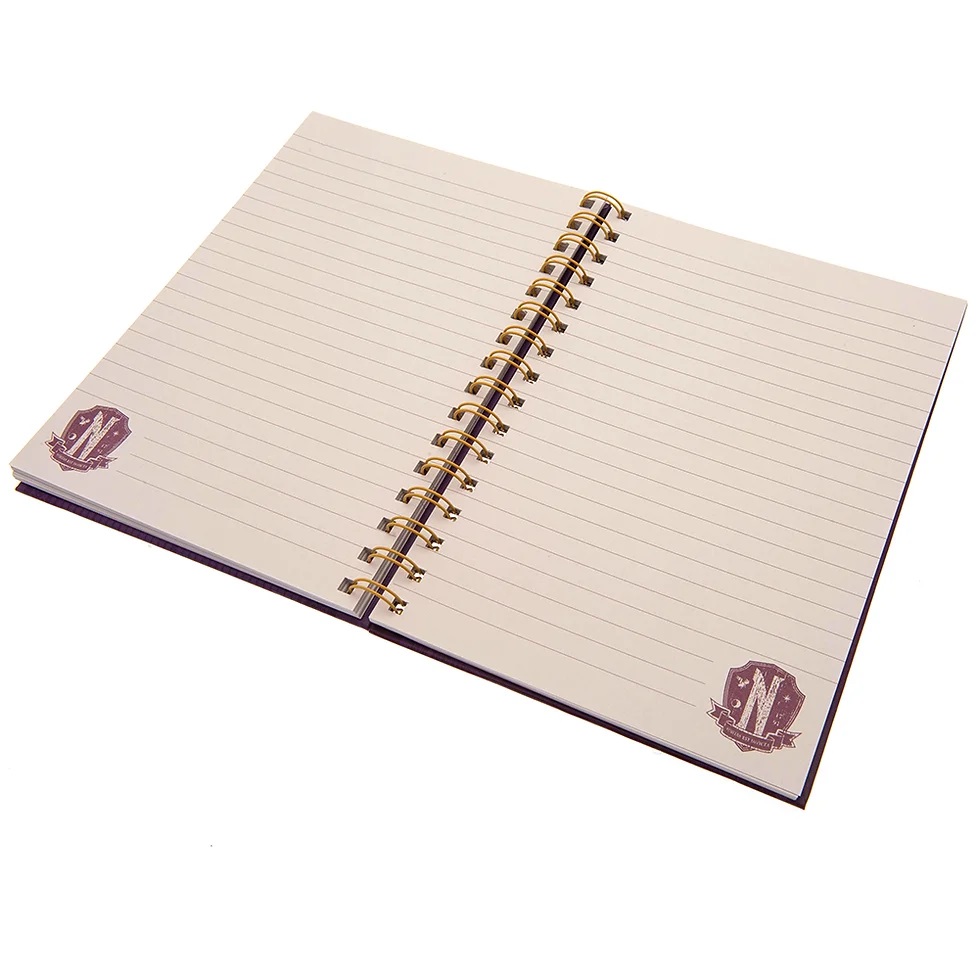 PYRAMID WEDNESDAY (NEVERMORE SHIELD) A5 WIRO NOTEBOOK - Slika 4