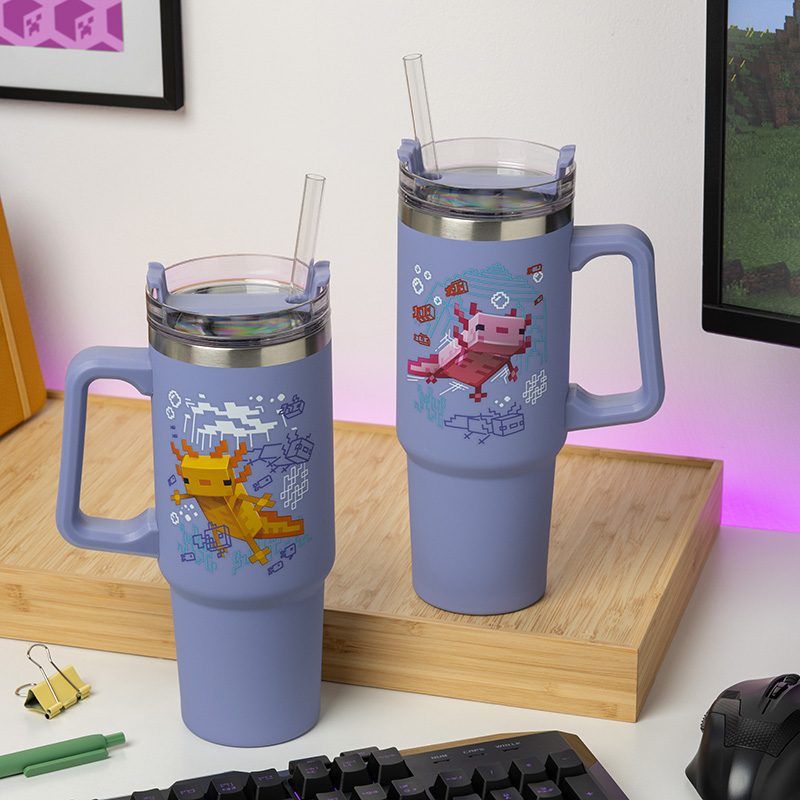 PALADONE Minecraft purple 900ml multiway putna šalica sa slamkom - Slika 4