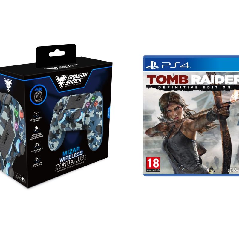 DRAGONSHOCK MIZAR WIRELESS CONTROLLER CAMO BLUE PS4,PC,MOBILE + PS4 TOMB RAIDER
