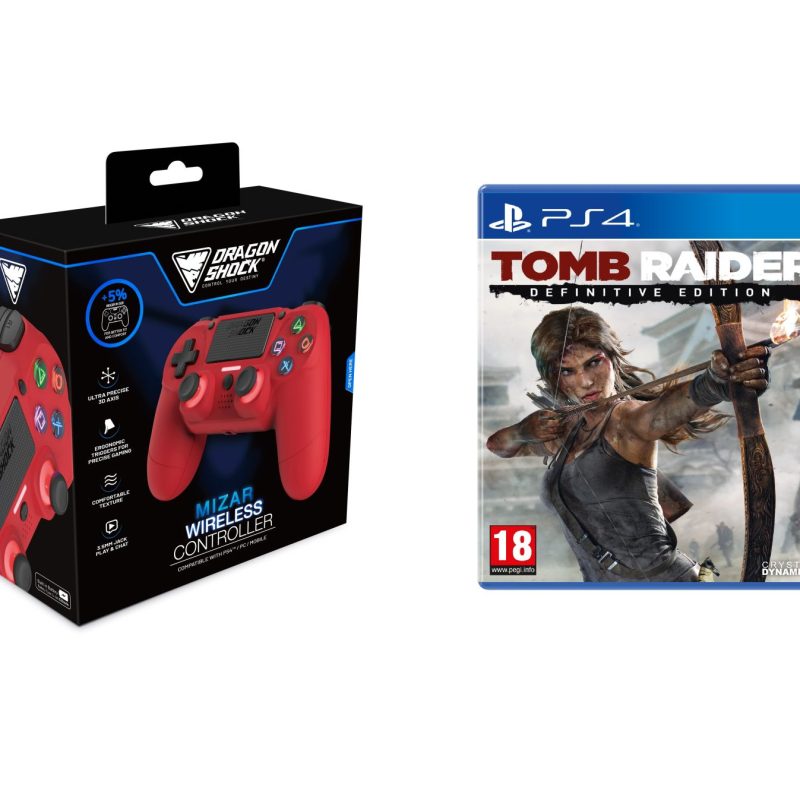 DRAGONSHOCK MIZAR WIRELESS CONTROLLER RED PS4,PC,MOBILE + PS4 TOMB RAIDER
