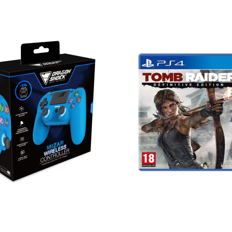 DRAGONSHOCK MIZAR WIRELESS CONTROLLER BLUE PS4,PC,MOBILE + PS4 TOMB RAIDER