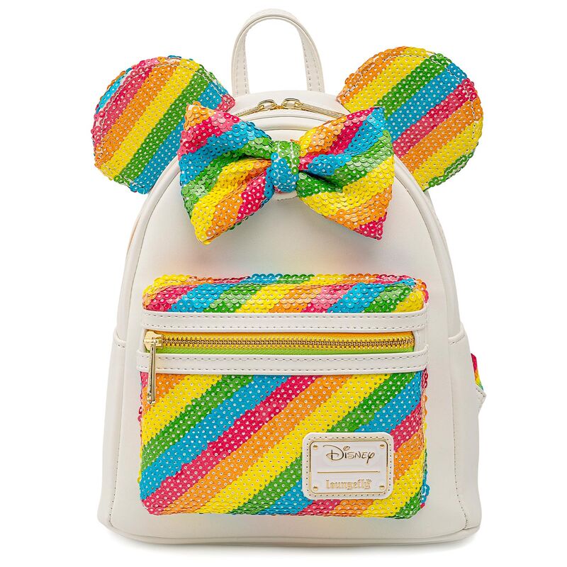 LOUNGEFLY DISNEY SEQUIN RAINBOW MINNIE MINI BACKPACK