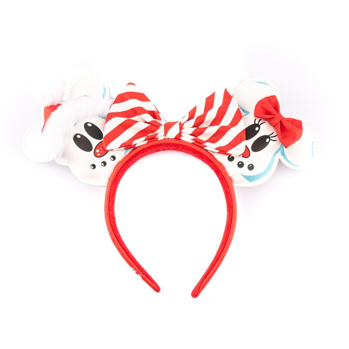 LOUNGEFLY DISNEY SNOWMAN MICKEY MINNIE HEADBAND