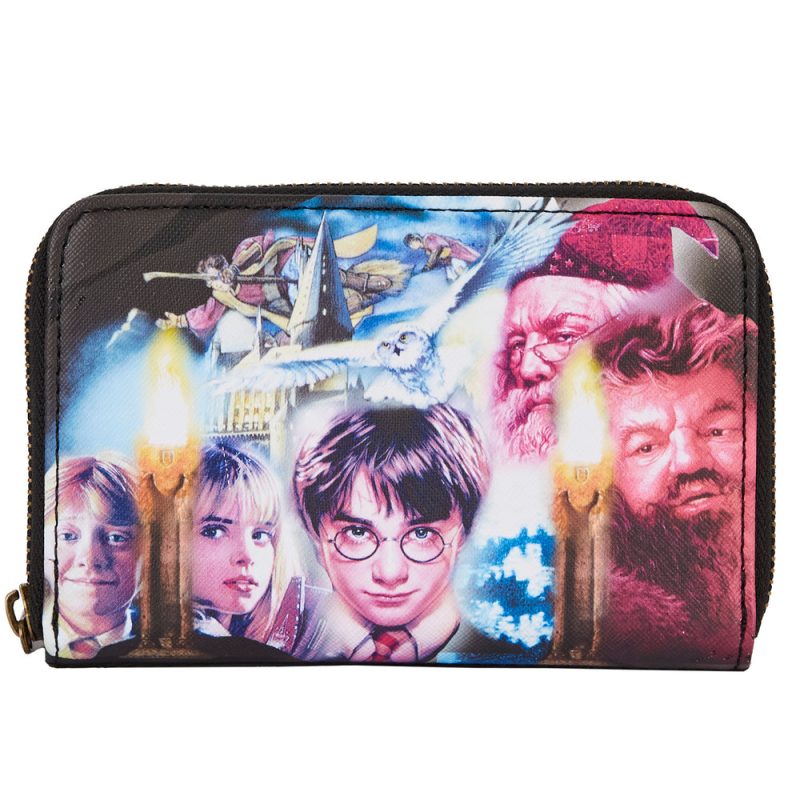 LOUNGEFLY HARRY POTTER SCORCERERS STONE ZIP AROUND WALLET