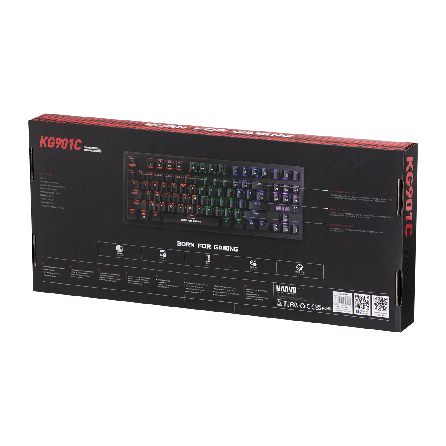 MARVO KG901C EN KRONE 87 WIRED KEYBOARD - Slika 8
