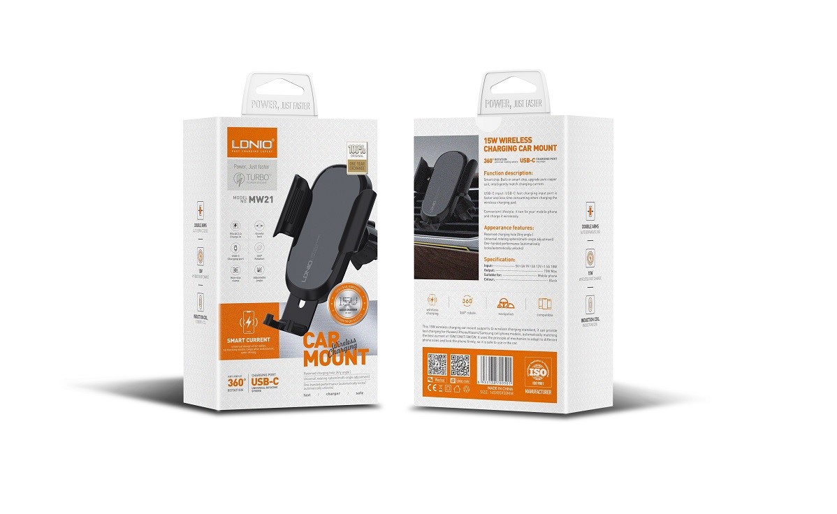 LDNIO MOBILE PHONE HOLDER & CHARGER WIRELESS 15W MW21 - Slika 8