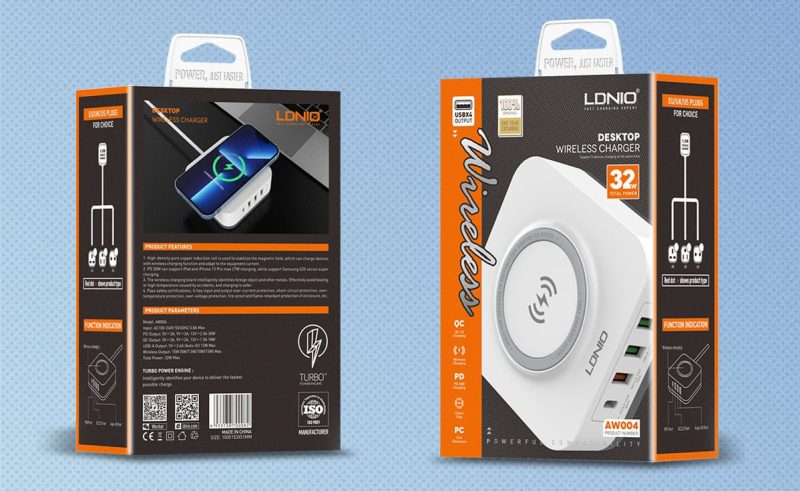 LDNIO CHARGER 4 PORT (3A1C) 30W 5V 3A WIRELESS 18W 5V 3A AW004 - Slika 6