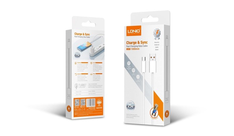 LDNIO CHARGING DATA CABLE BRAIDED (A-M) 25W 1M MICRO WHITE LS901_M - Slika 7