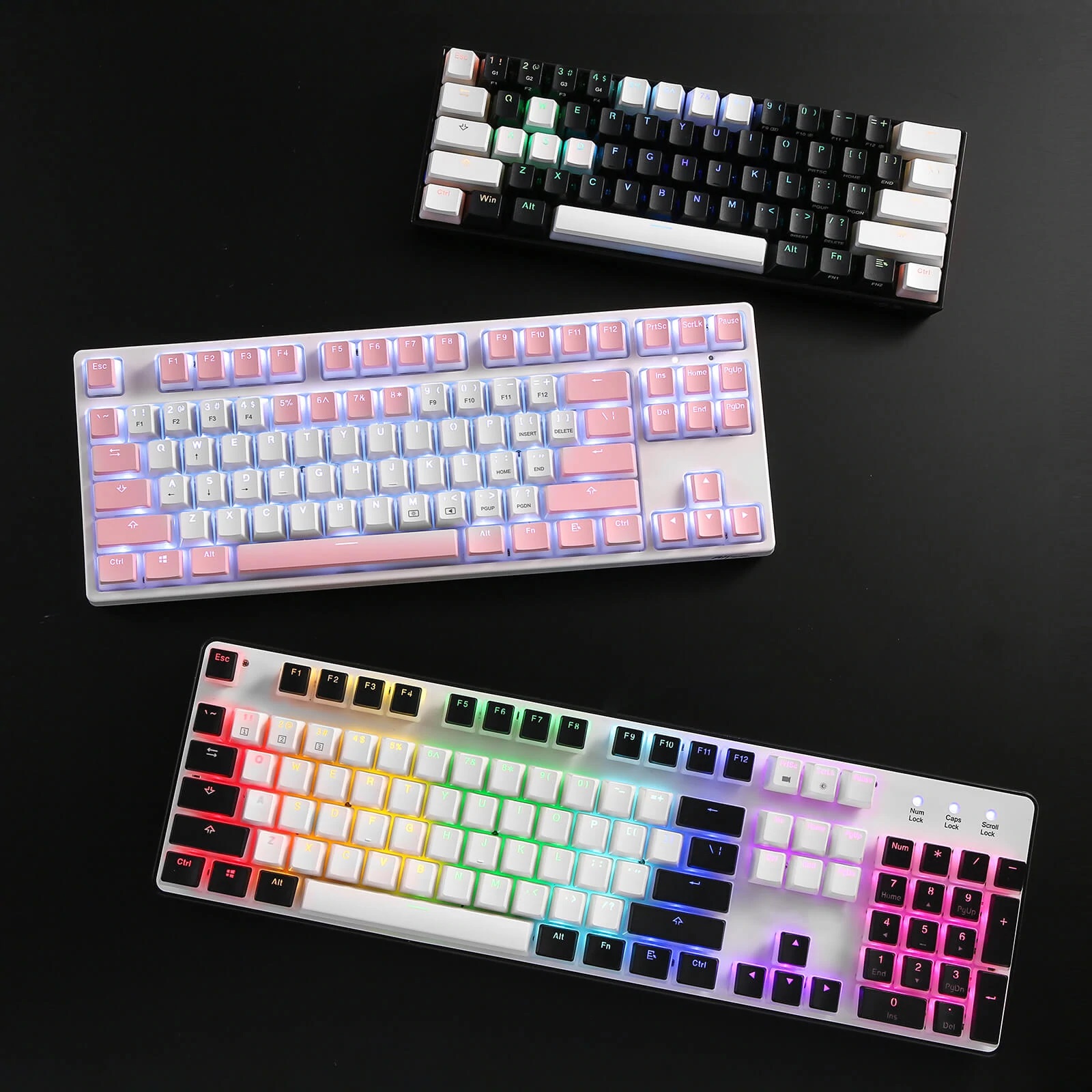 PUDDING KEYCAPS - REDRAGON SCARAB A130 PINK, DOUBLE SHORT, PBT - Slika 5