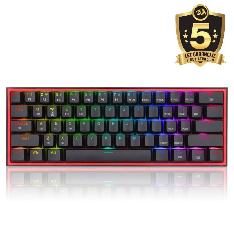 KEYBOARD - REDRAGON FIZZ PRO BLACK K616 RGB WIRELESS/WIRED MECHANICAL