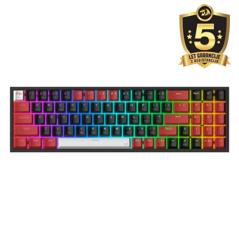 KEYBOARD - REDRAGON POLLUX K628RGB PRO WIRED/WIRELESS/BT MECHANICAL RED SWITCH