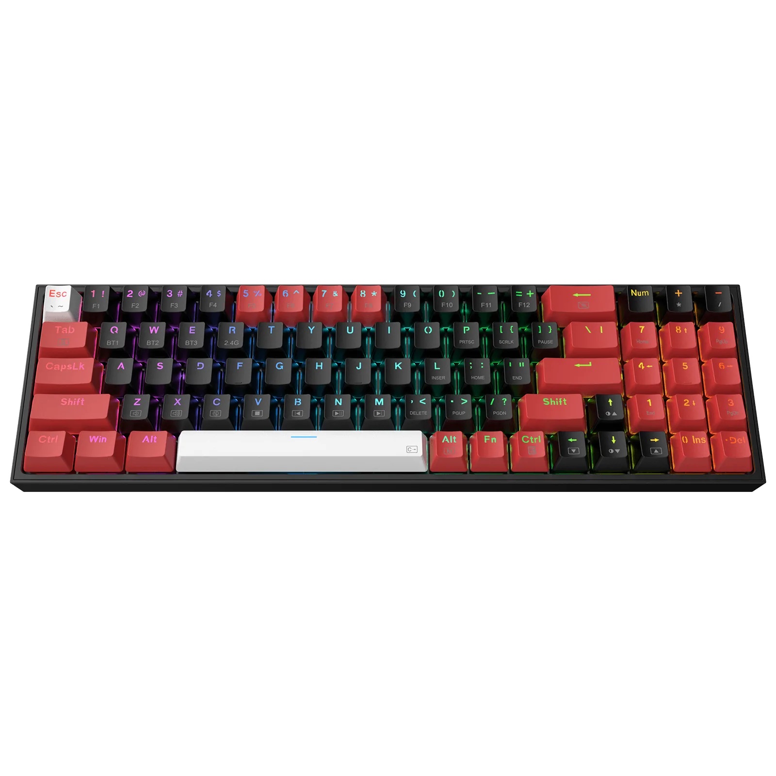 KEYBOARD - REDRAGON POLLUX K628RGB PRO WIRED/WIRELESS/BT MECHANICAL RED SWITCH - Slika 5