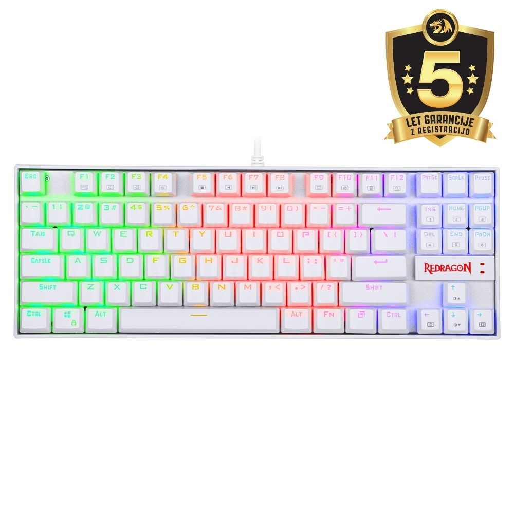 KEYBOARD - REDRAGON KUMARA K552 RGB MECHANICAL WHITE RED SWITCH