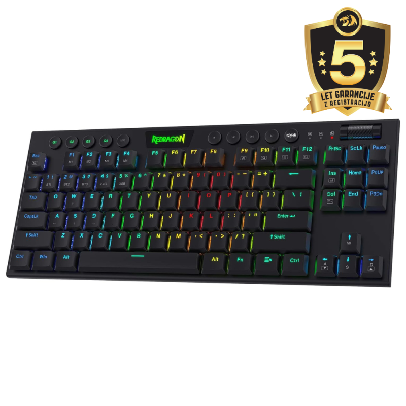 KEYBOARD - REDRAGON HORUS TKL PRO K621RGB-PRO WIRED & 2.4G & BT RED SWITCH