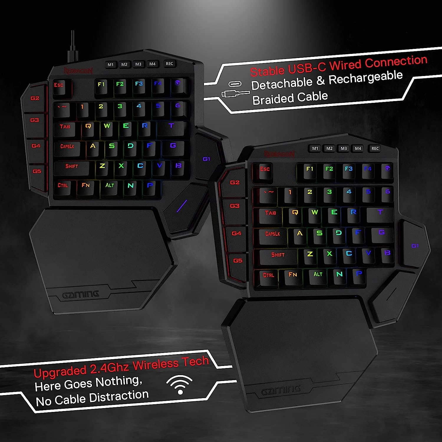 KEYBOARD - REDRAGON DITI ELITE K585RGB-KS WIRELESS MECHANICAL BROWN SWITCH - Slika 8