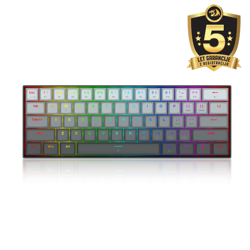 KEYBOARD - REDRAGON FIZZ K617 RGB WIRED BLACK MAGNETIC