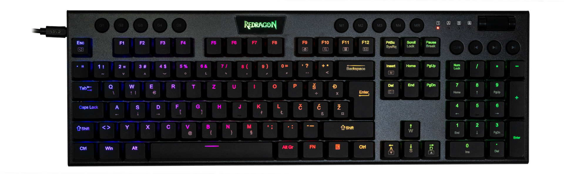 KEYBOARD - REDRAGON HORUS K619-RGB WIRED RED SWITCH SLO/CRO LAYOUT - Slika 5