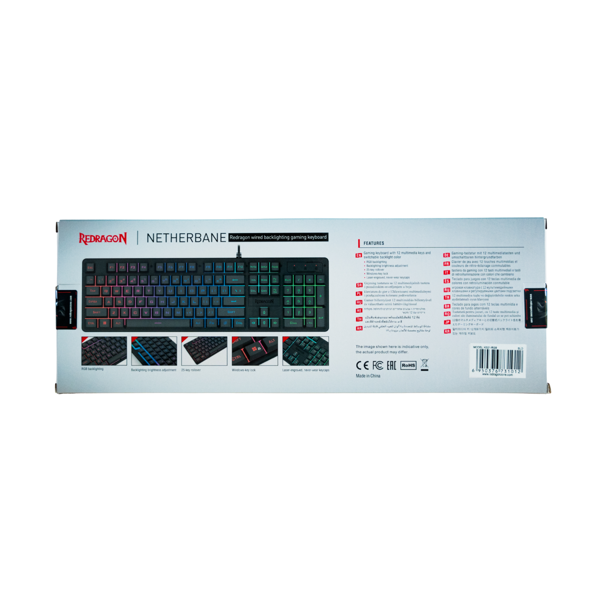 KEYBOARD - REDRAGON NETHERBANE K521 RGB SLO/CRO LAYOUT - Slika 8