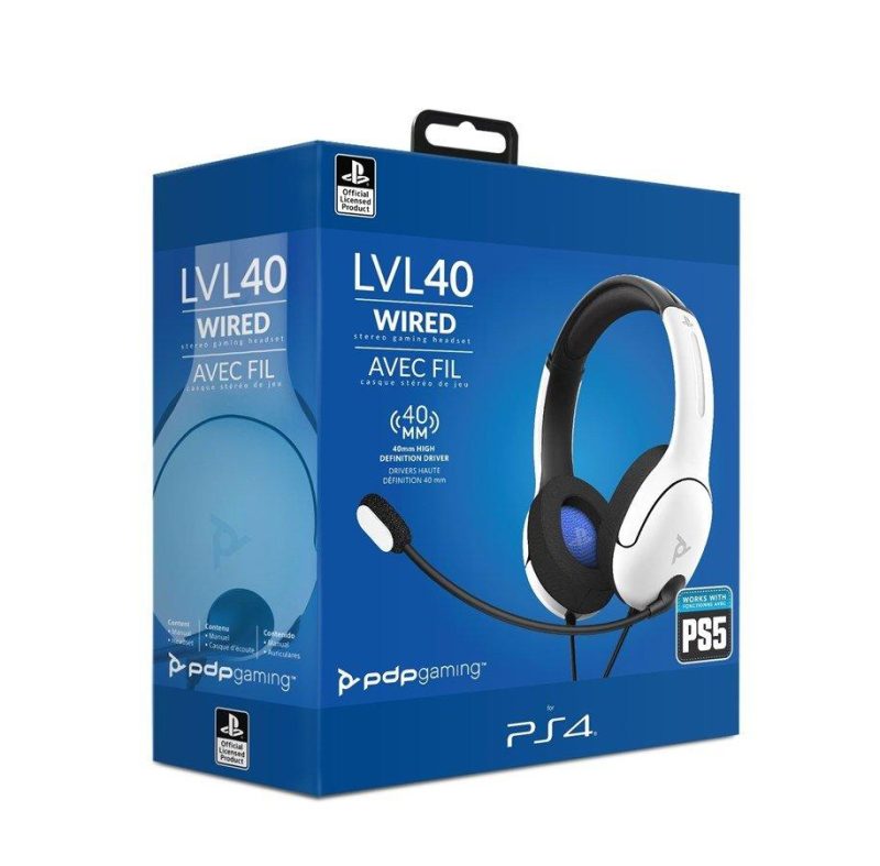 PDP PS4/PS5 STEREO HEADSET LVL40 WHITE - Slika 6