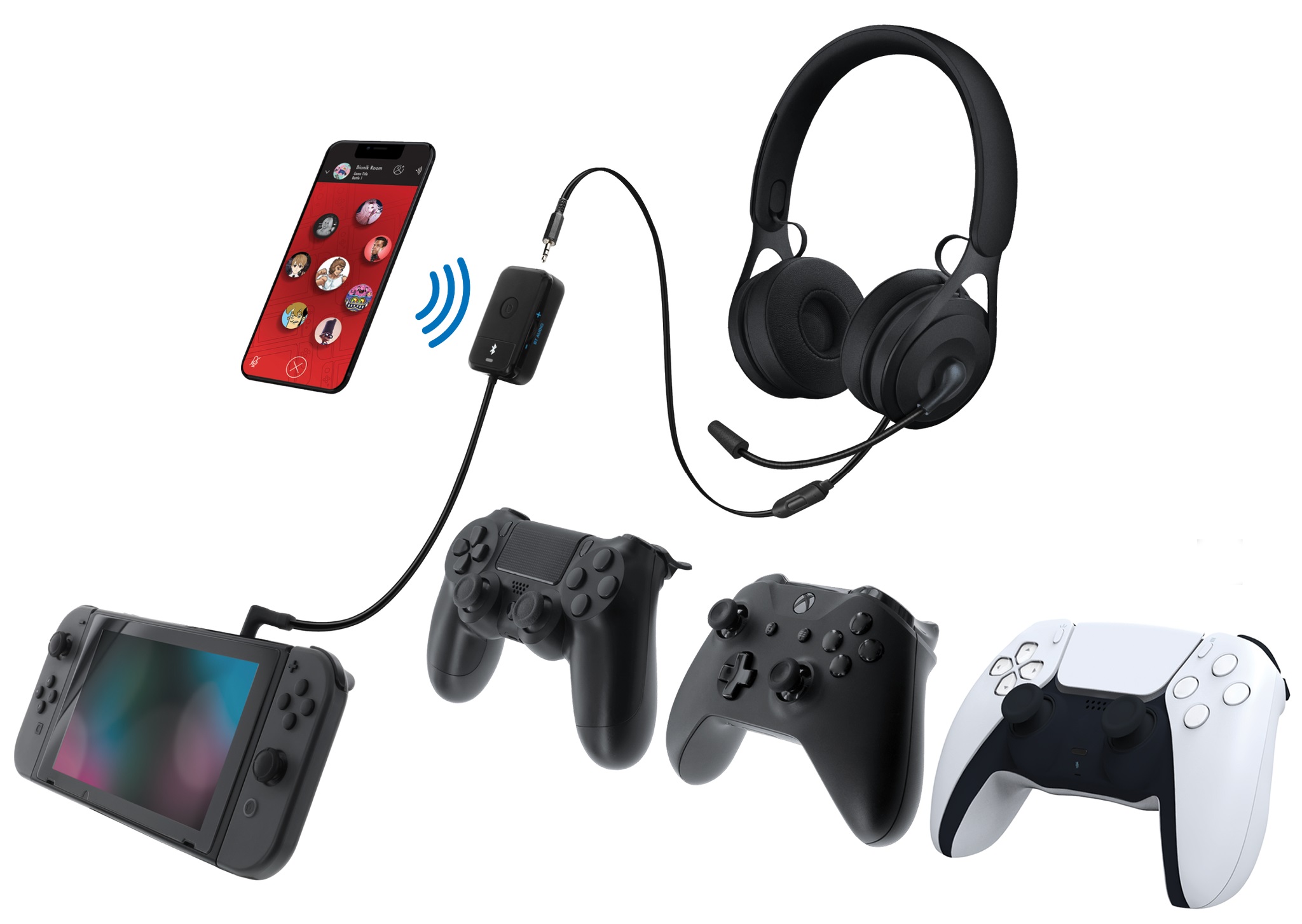 BIONIK CHAT MIXER FOR NINTENDO SWITCH, SWITCH LITE, PS5, PS4, XBOX X/S & ONE