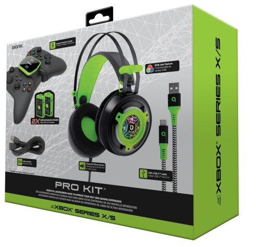 BIONIK PRO KIT FOR XBOX SERIES X/S - Kutija BIONIK PRO KIT for Xbox Series X/S s kompletnim sadržajem: slušalice, punjač, baterije i kablovi
