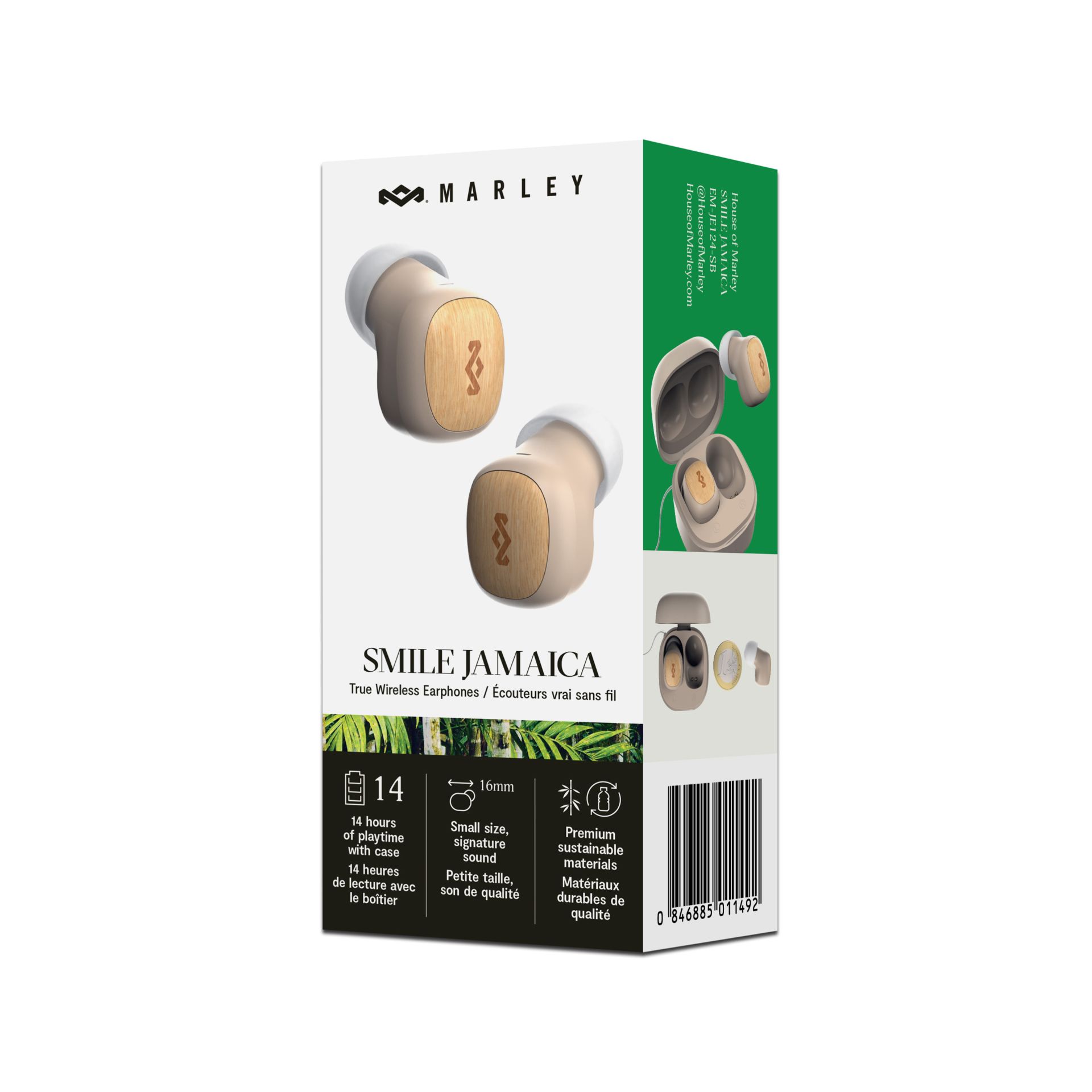 HOUSE OF MARLEY SMILE JAMAICA TWS EPHONES CREAM - Slika 3