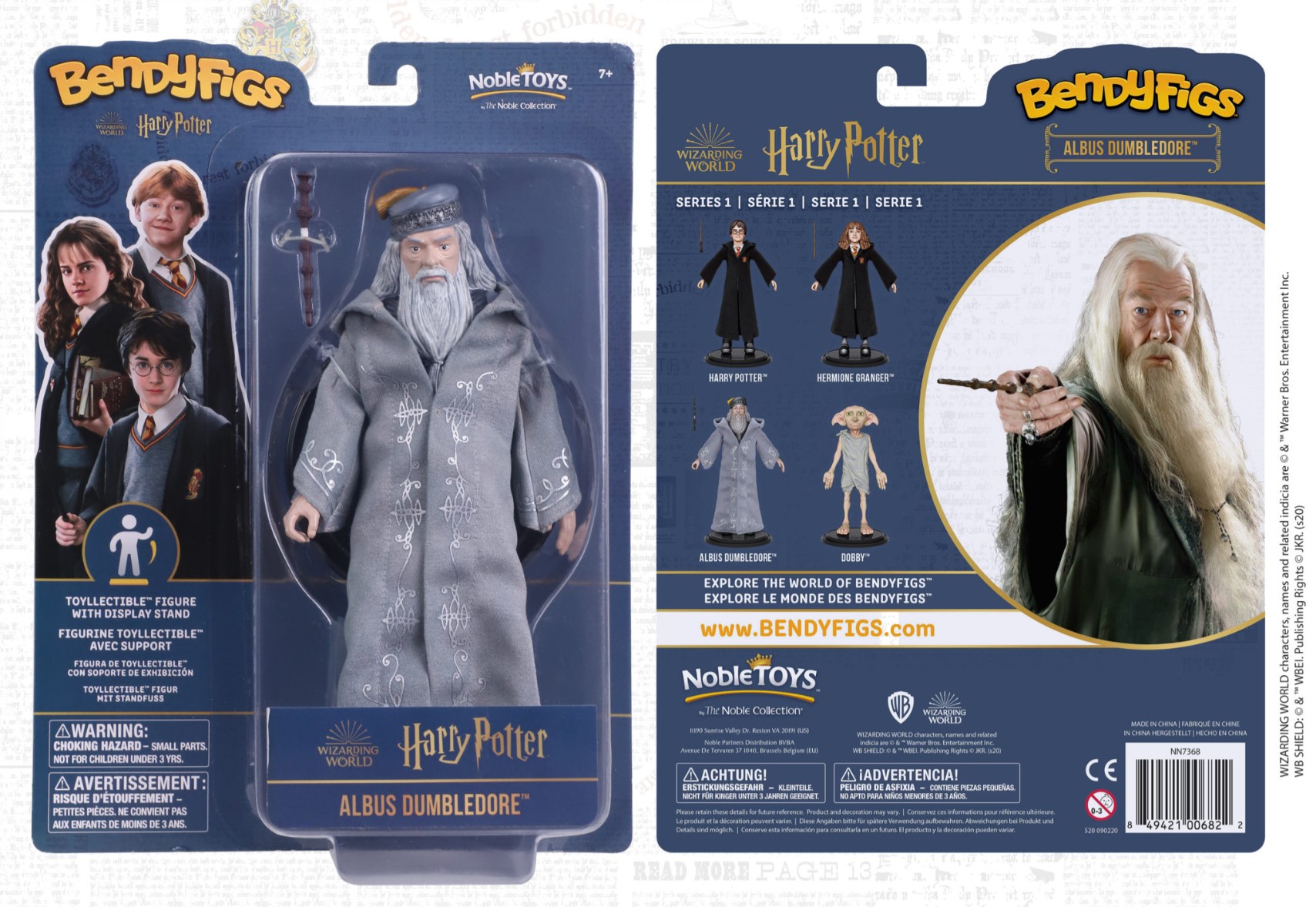 NOBLE COLLECTION Bendyfigs Harry Potter Albus Dumbledore Figurine - Slika 4