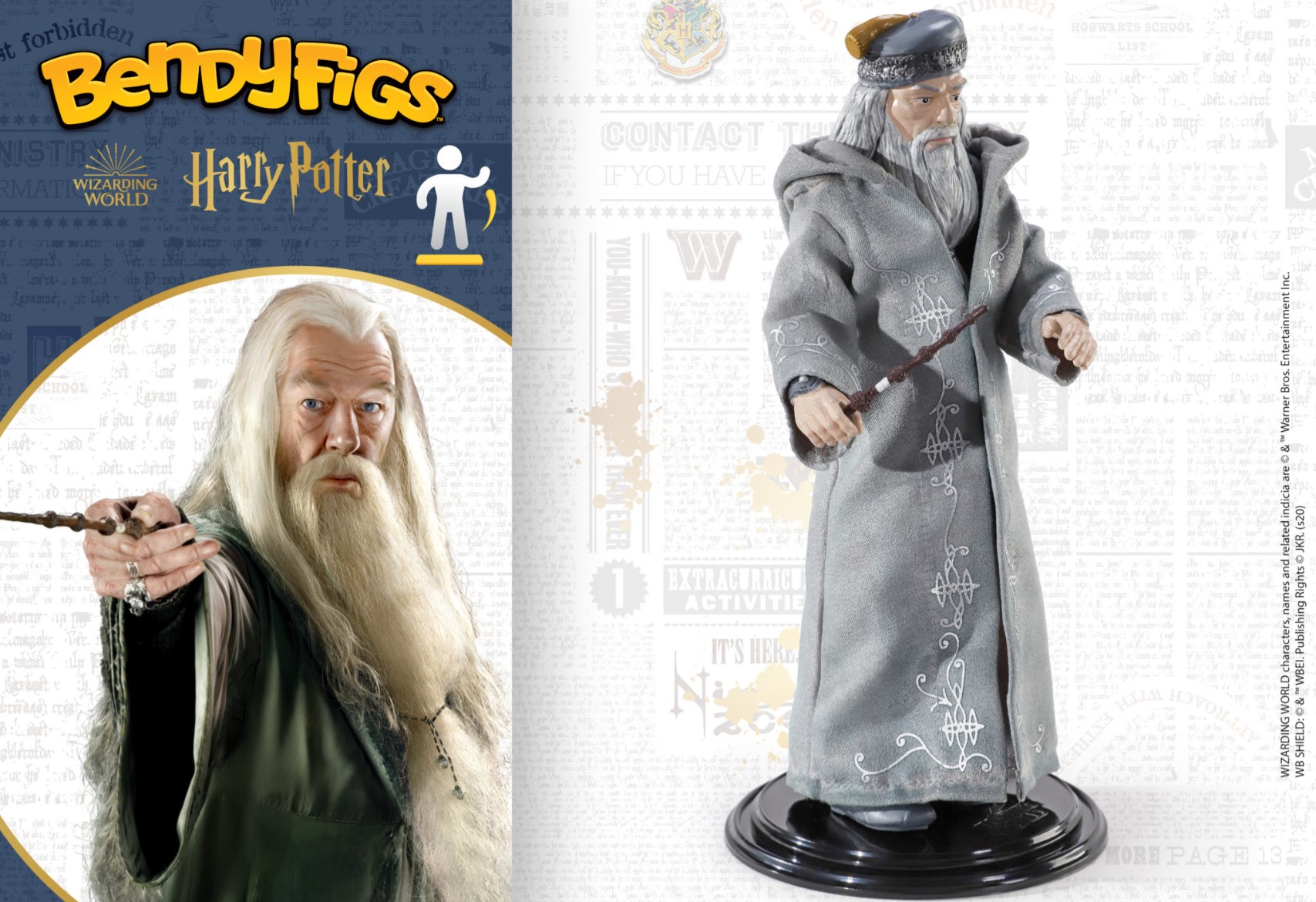 NOBLE COLLECTION Bendyfigs Harry Potter Albus Dumbledore Figurine - Slika 6