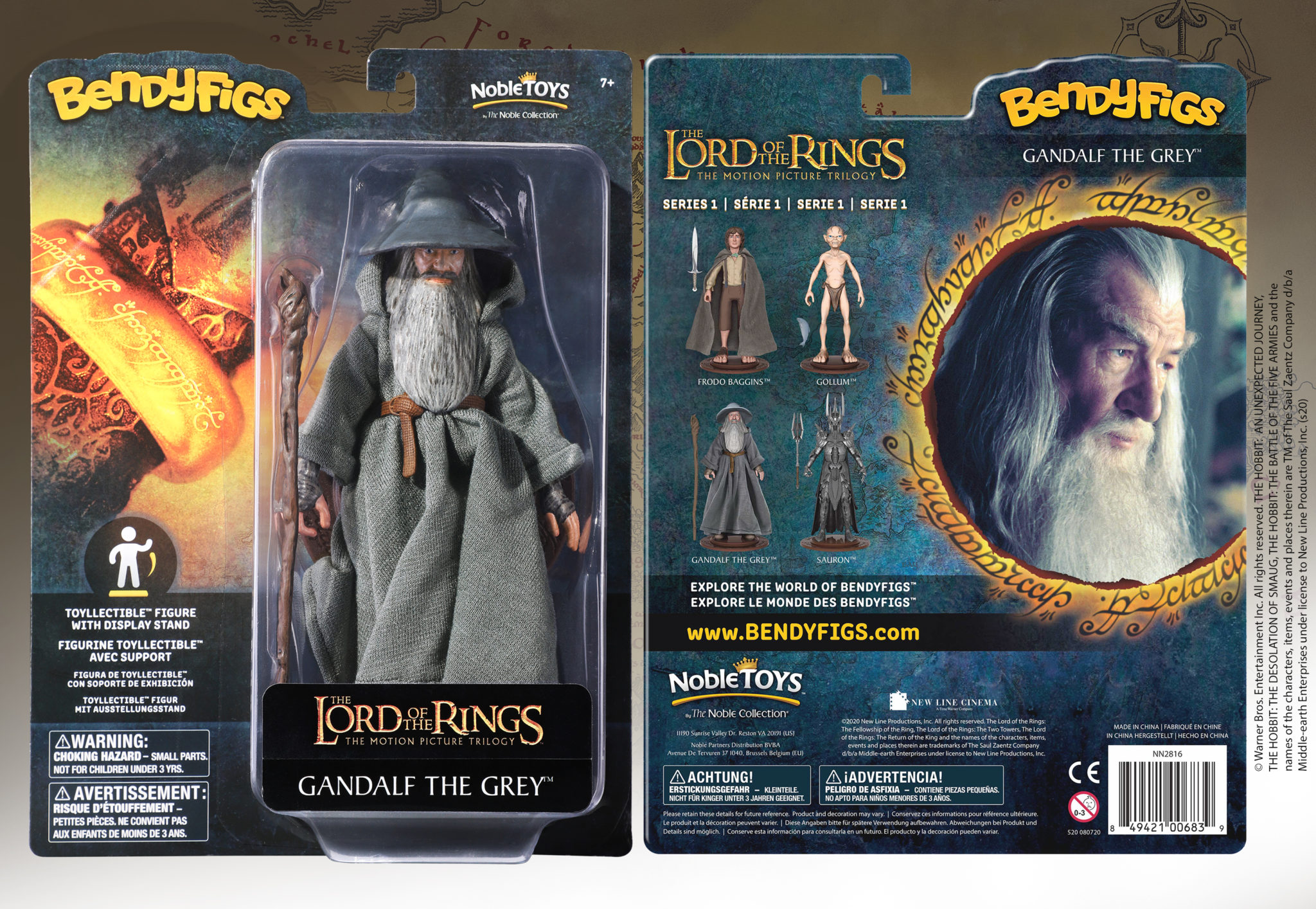 NOBLE COLLECTION Bendyfigs Lord of the Rings Gandalf Figurine - Slika 6