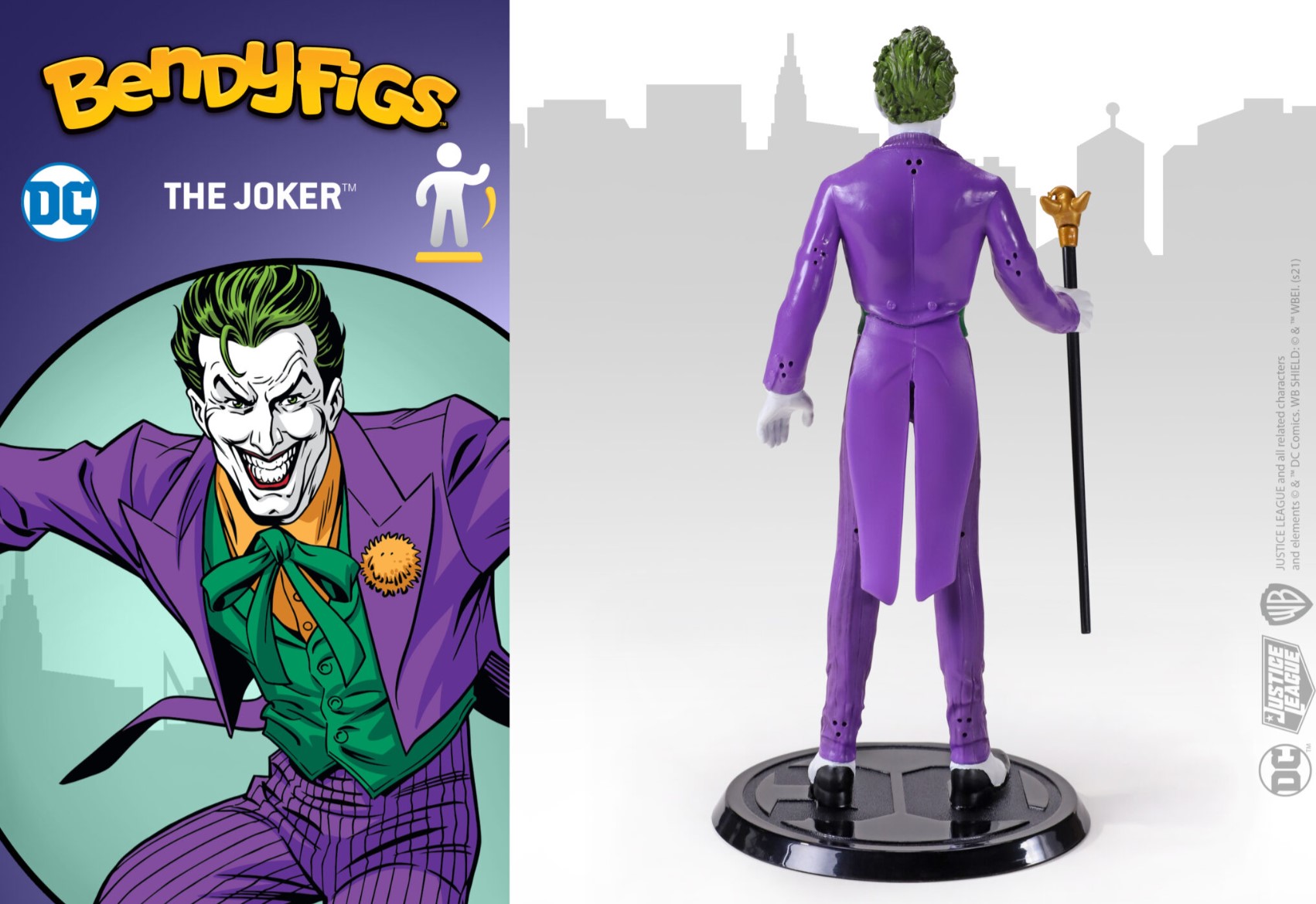 NOBLE COLLECTION Bendyfigs DC Batman (Comic) The Joker Figurine - Slika 6