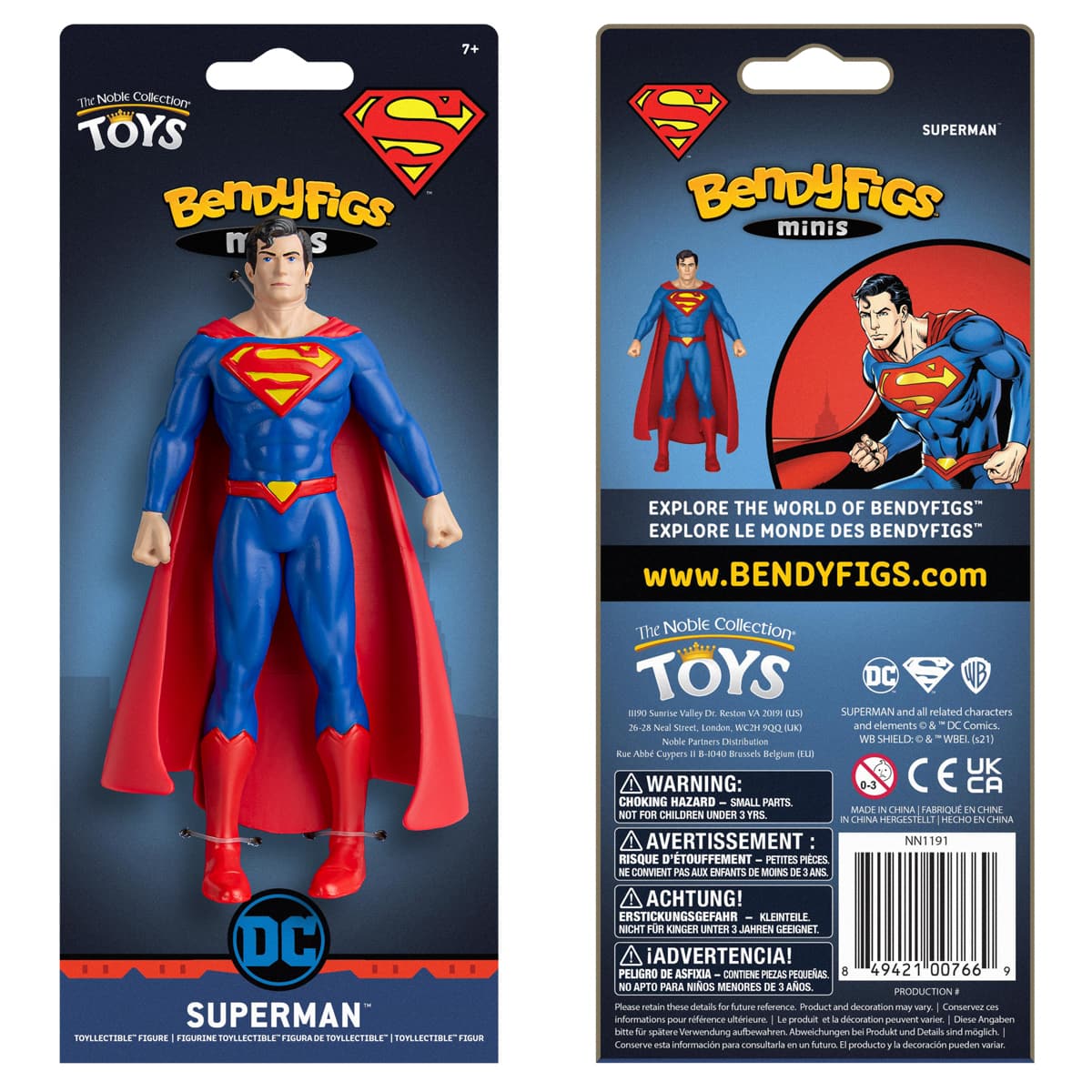 NOBLE COLLECTION Bendyfigs DC Superman (Comic) Superman Mini Figurine - Slika 2