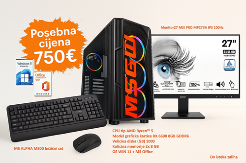 PC MSG GAMER a371_Monitor MSI Pro 27"_WIN11+Office