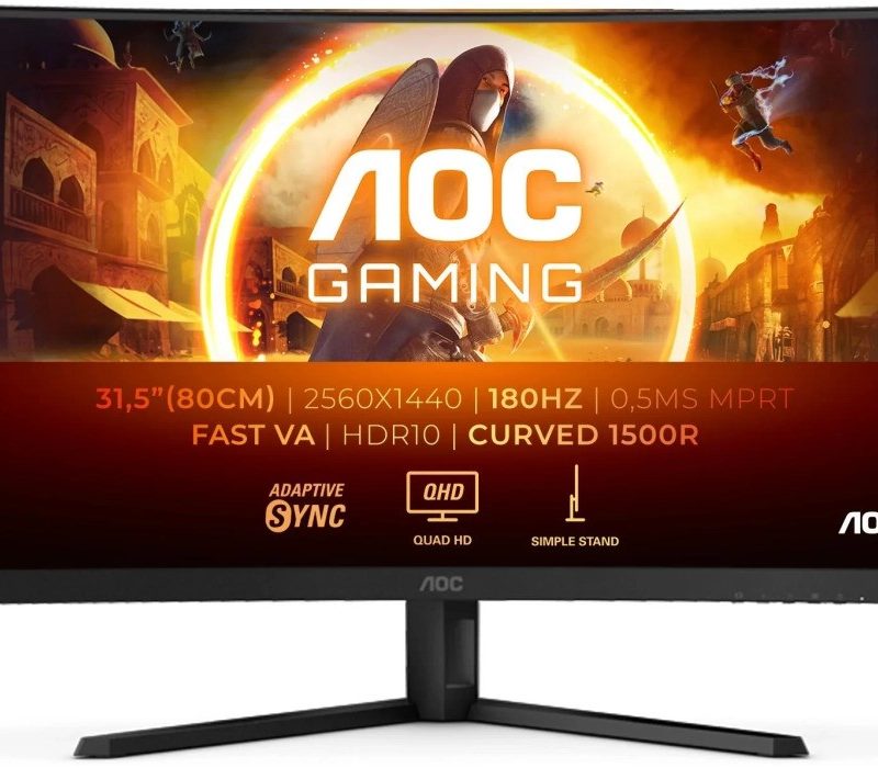 AOC CQ32G4VE, 31,5" QHD, HDMIx2, DP, 180Hz, HAS
