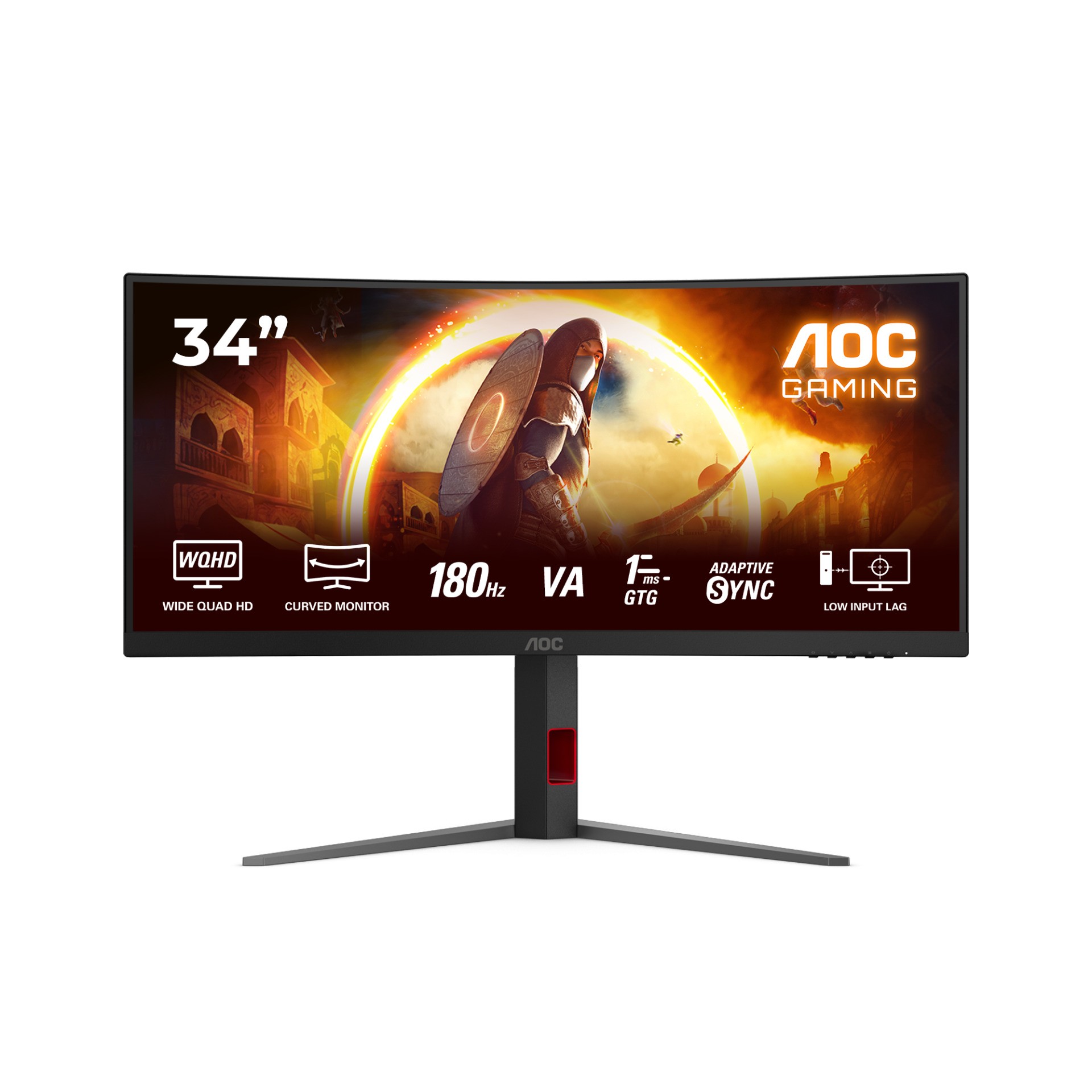 AOC LED 34", CU34G4, WQHD, VA, 180Hz, HAS,