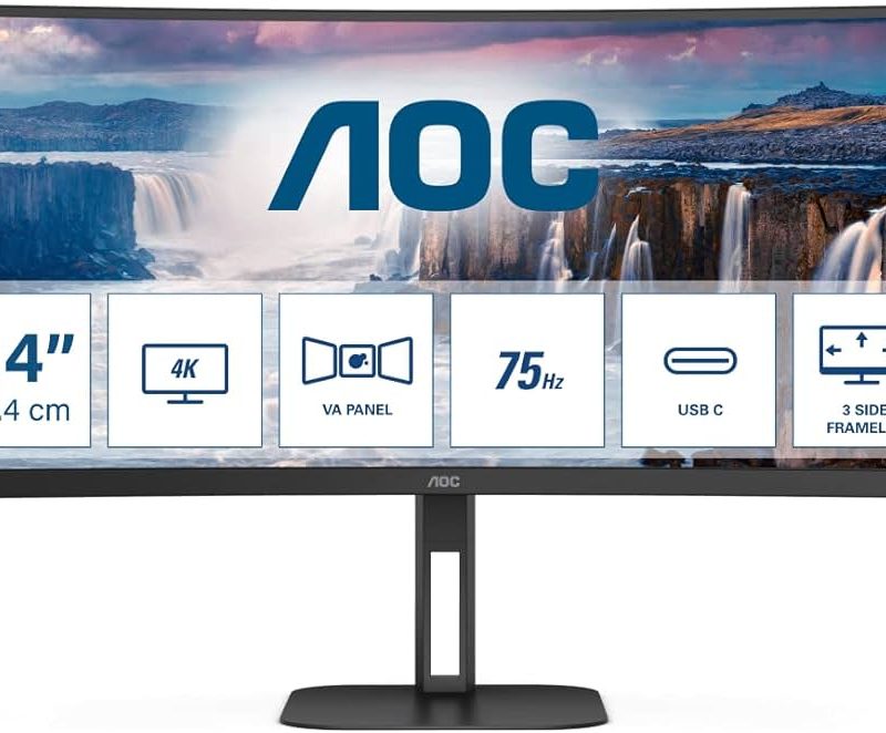 AOC CU34V5C, 34", HDMI, DP, USB-C, HAS