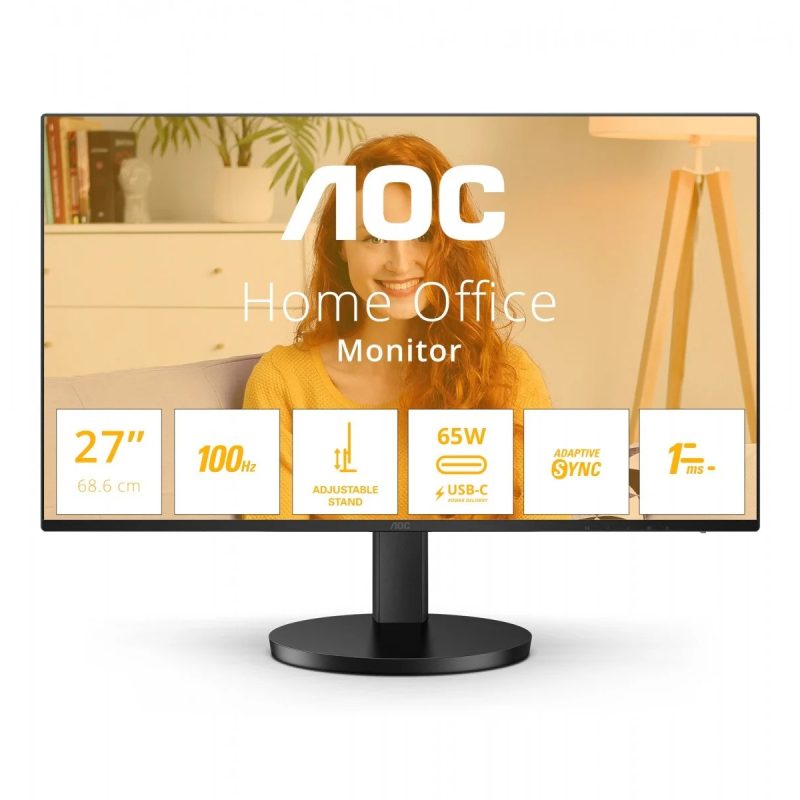 AOC IPS 27" Q27B3CF2, QHD, HDMI, USB-C, HAS, 100Hz