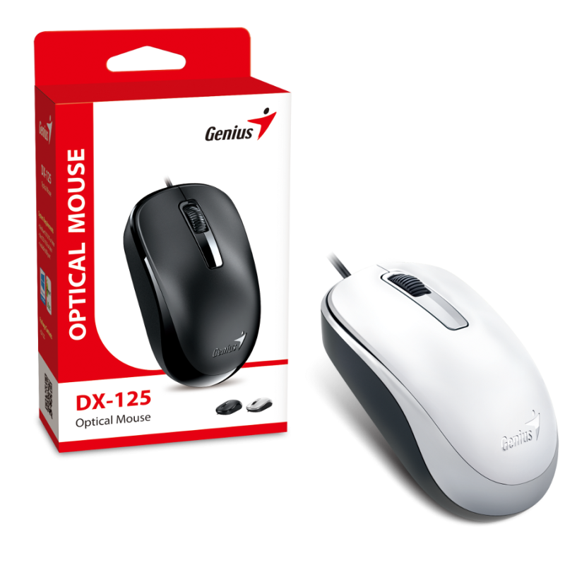 Genius DX-125, optički miš, USB, bijeli