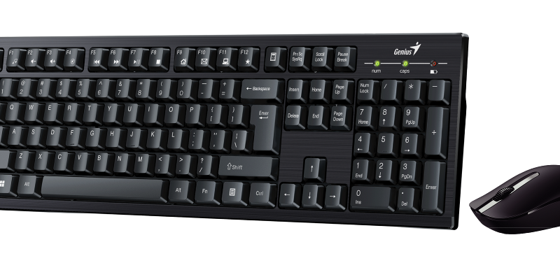 Genius KM-8101, bežična tipkovnica i miš, crna