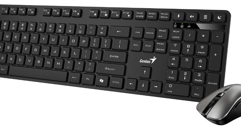 Genius KM-8216S, bež. tipkovnica + miš, crna