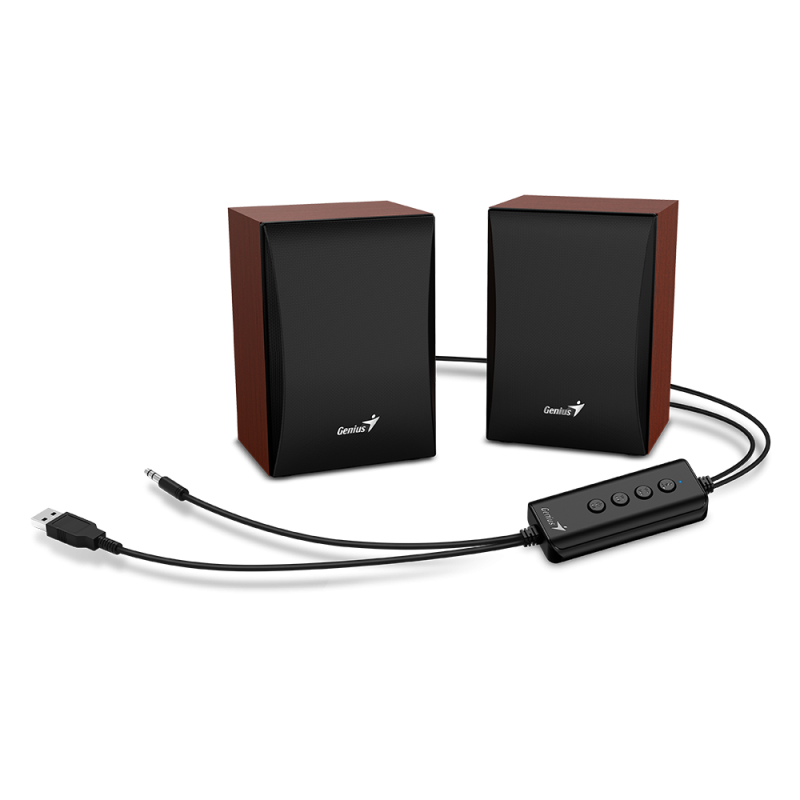 Genius zvučnici SP-HF380, 3W, USB+3,5mm+BT, drveni