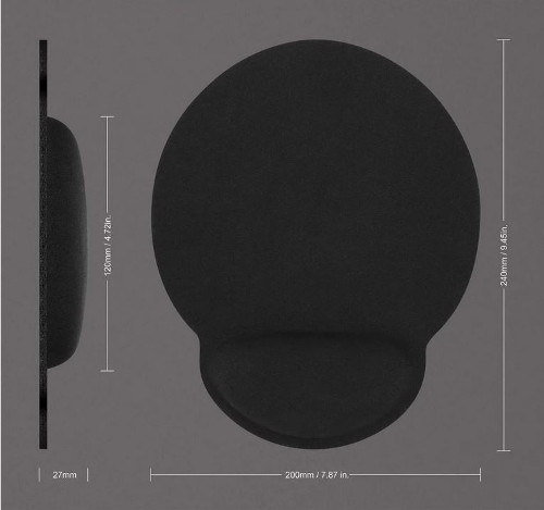 Manhattan ergonomska podloga za miša, gel, crna