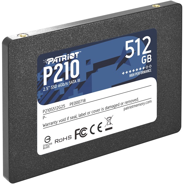 Patriot SSD P210 R520/W430, 512GB, 7mm, 2.5"