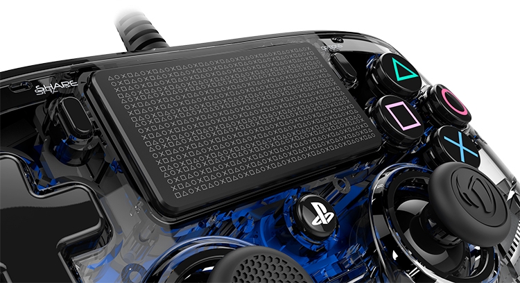 NACON PS4 TRANSPARENTEN ŽIČNI IGRALNI PLOŠČEK, MODER - Slika 6