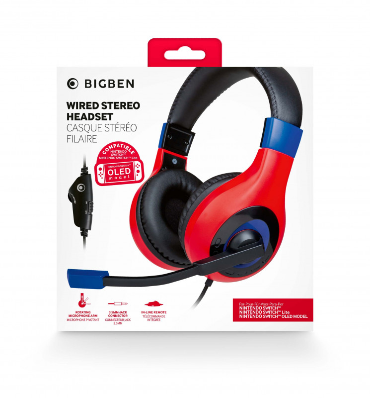 BIGBEN NINTENDO SWITCH HEADSET MARIO RED/BLUE - Slika 4