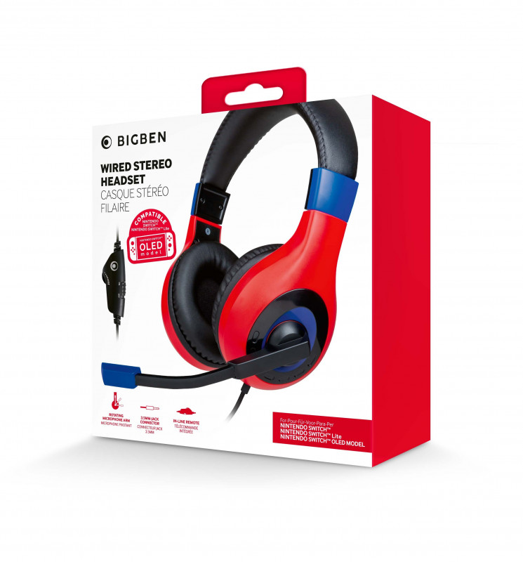 BIGBEN NINTENDO SWITCH HEADSET MARIO RED/BLUE - Slika 5